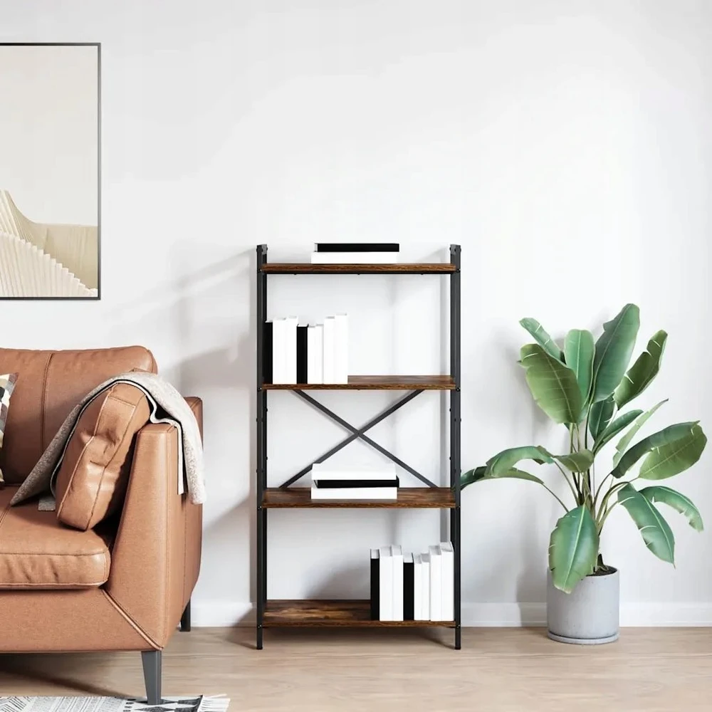 Knygų lentyna 60 x 30 x 120 cm Apdirbta mediena Rūkyta ąžuolas
