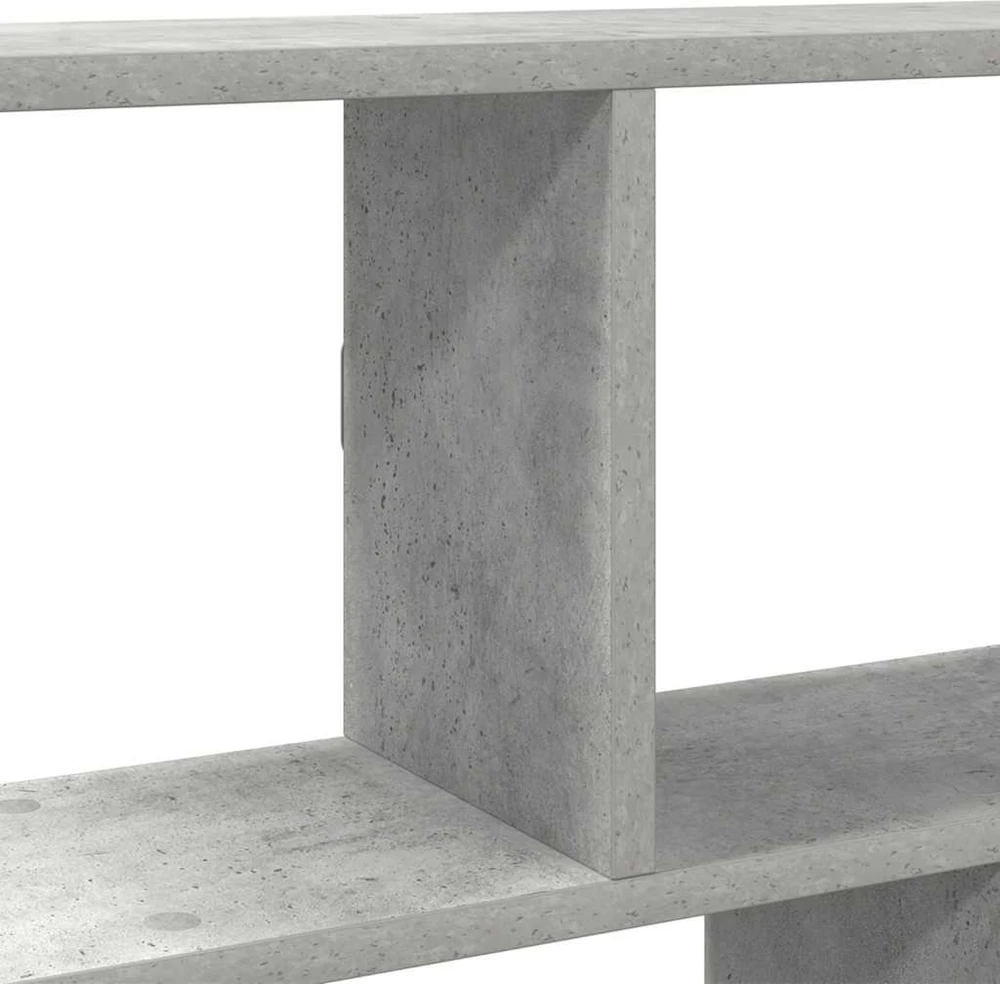 Sieninė lentyna, 12 skyrių, betono pilka, mediena, kubo formos