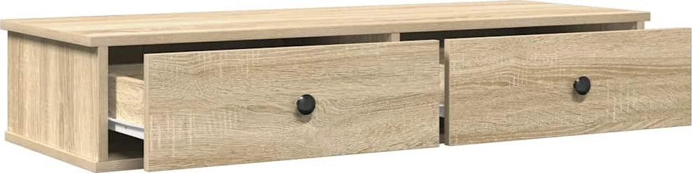 Sieninė lentyna su stalčiais, sonoma ąžuolo, 100x37,5x19cm