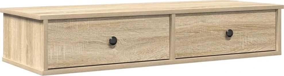Sieninė lentyna su stalčiais, sonoma ąžuolo, 100x37,5x19cm
