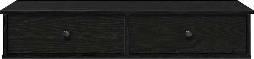Sieninė lentyna su stalčiais, juodos, 100x37,5x19cm