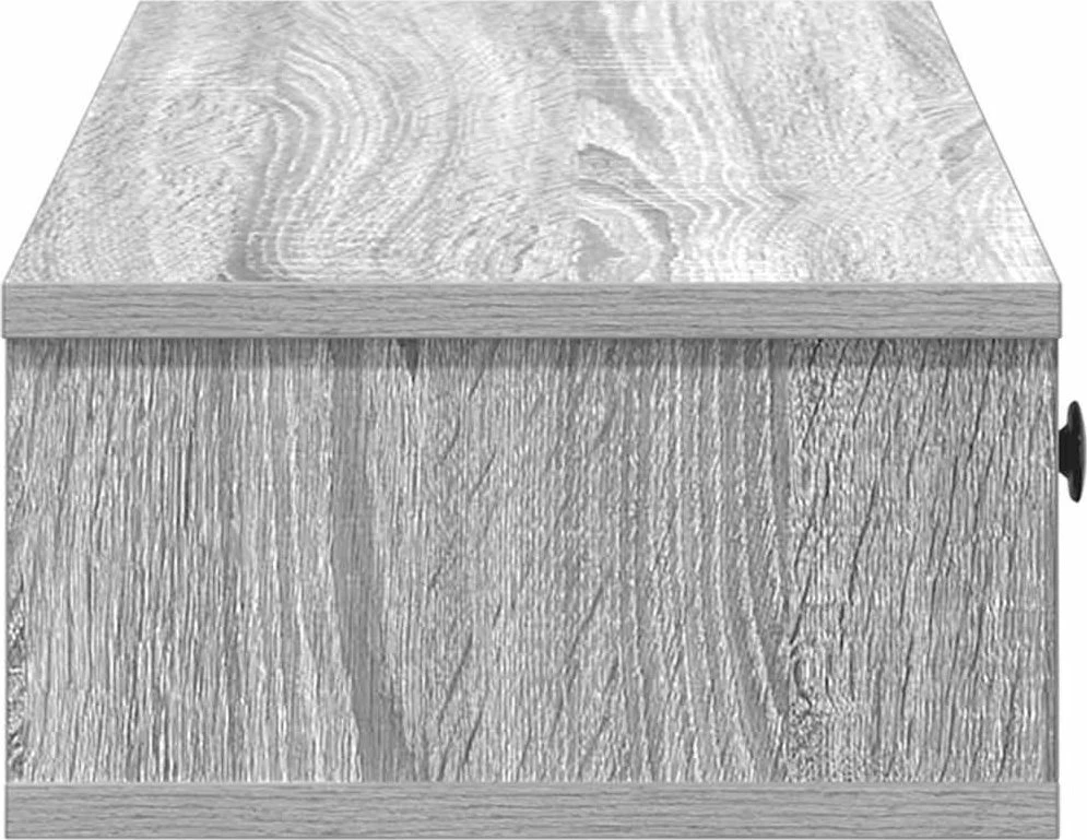 Sieninė lentyna su stalčiais, pilka ąžuolo, 100x37,5x19cm