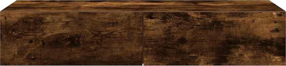 Sieninė lentyna su stalčiais, dūminio ąžuolo, 100x36x19cm