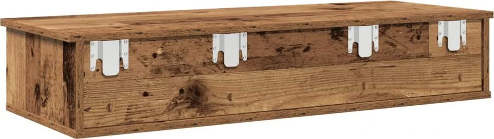 Sieninė lentyna su stalčiais, medienos, 100x37,5x19cm