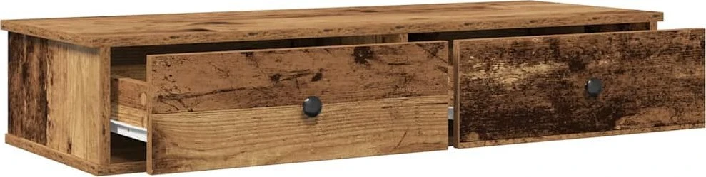 Sieninė lentyna su stalčiais, medienos, 100x37,5x19cm