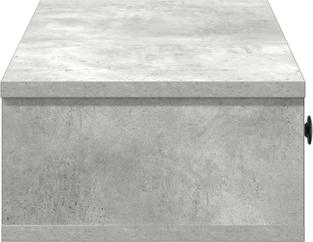Sieninė lentyna su stalčiais, betono pilka, 100x37,5x19cm