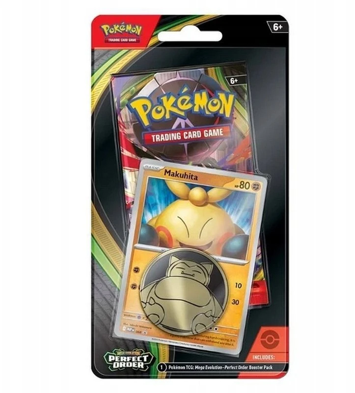 Prekybos kortelių blisteris - Pokémon Mega Evolucija Tobulo Užsakymo Patikros Klenas Blisteris Makuhita, 1 Booster Paketas, Promo Kortelė, Monetos