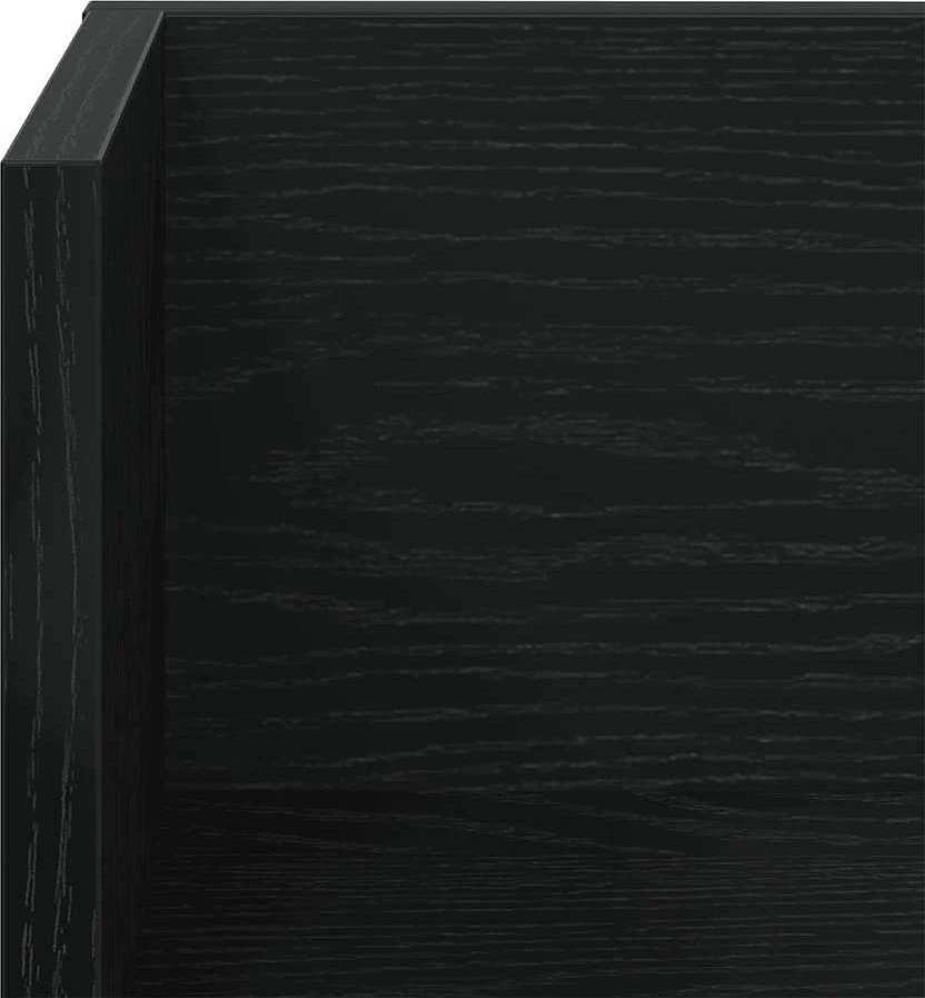 Sieninės lentynos, 2vnt., juodos, 100x16,5x16,5cm, mediena