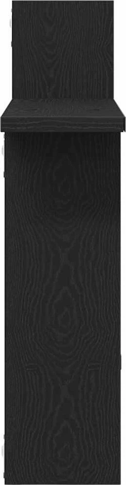 Sieninės lentynos, 2 vnt., juodo ąžuolo spalvos, 50x12x50cm, inžinerinė mediena