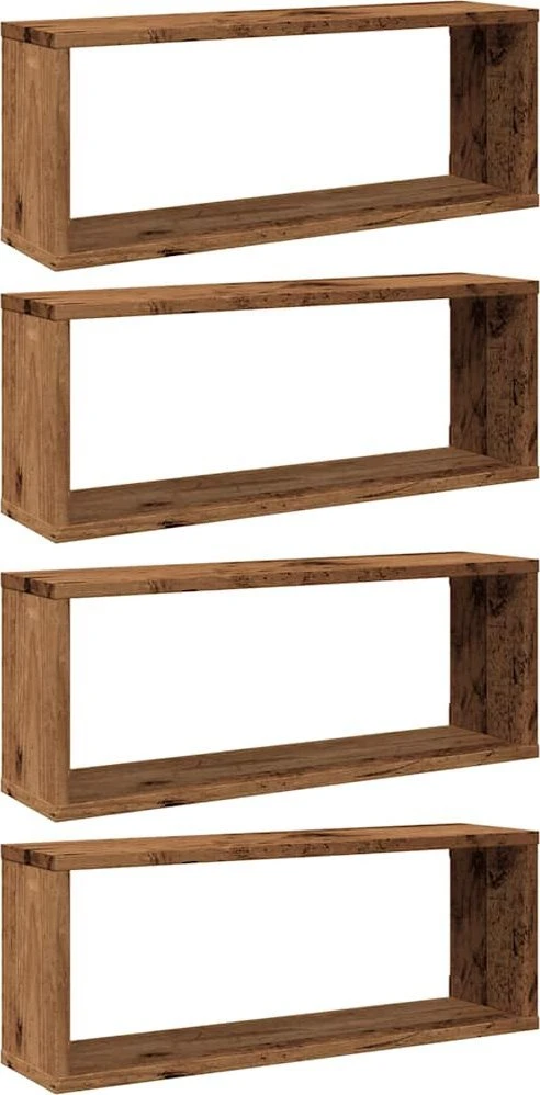 Sieninės lentynos, 4vnt., medienos, 60x15x23cm, MDP