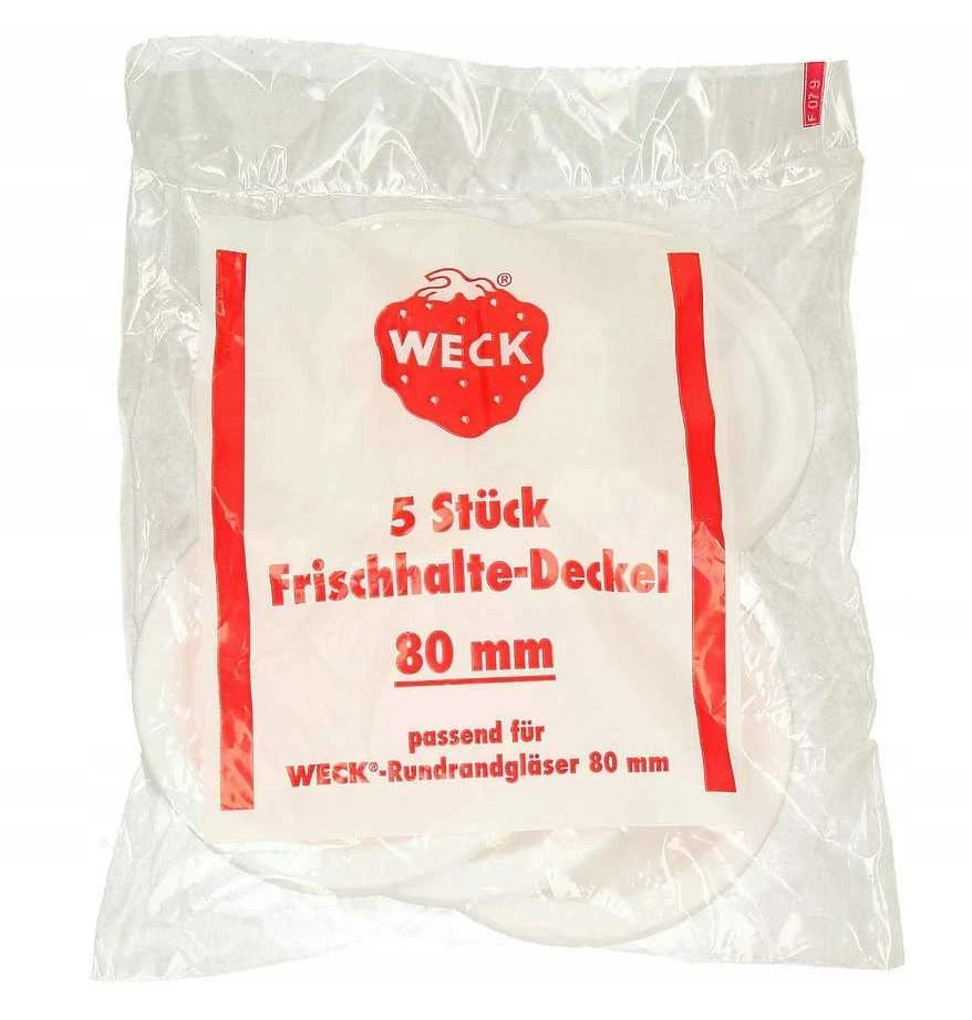 „Keep Fresh Weck“ dangtelis, 8 cm, baltas, 5 vnt.