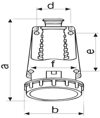 Polam Nakło Izoliuotas lizdas fiksuotas 16A 2P+Z IP67 220V 2624-137