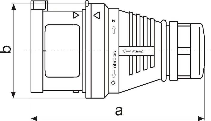 „Polam Nakło“ nešiojamasis kištukas, greitoji jungtis 16A400V3P+N+Z IP-44 (3628-326)