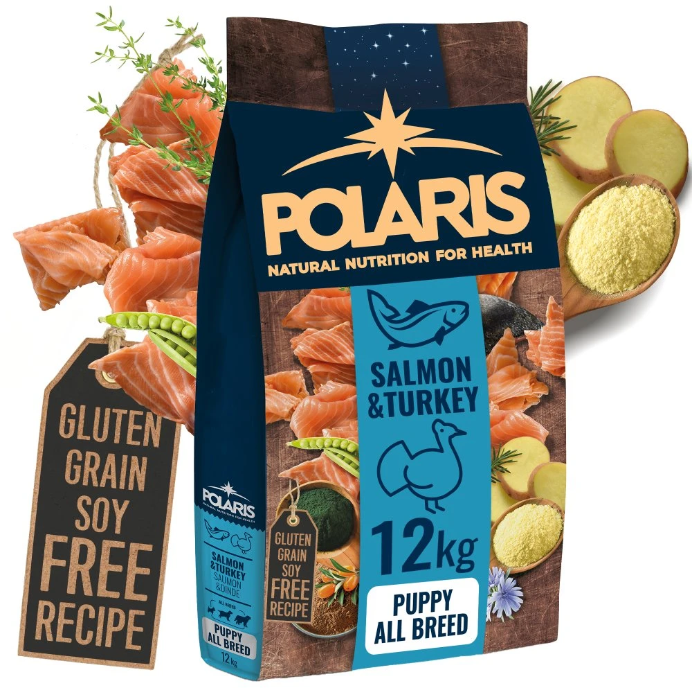 POA POLARIS Puppy su lašiša ir kalakutiena – sausas pašaras šunims – 12kg