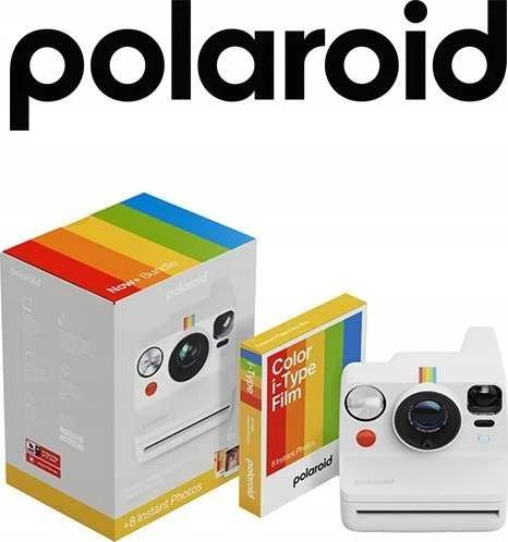 Polaroid Now+ Gen 3 Baltas rinkinys su spalvota plėvele (8 nuotraukos)