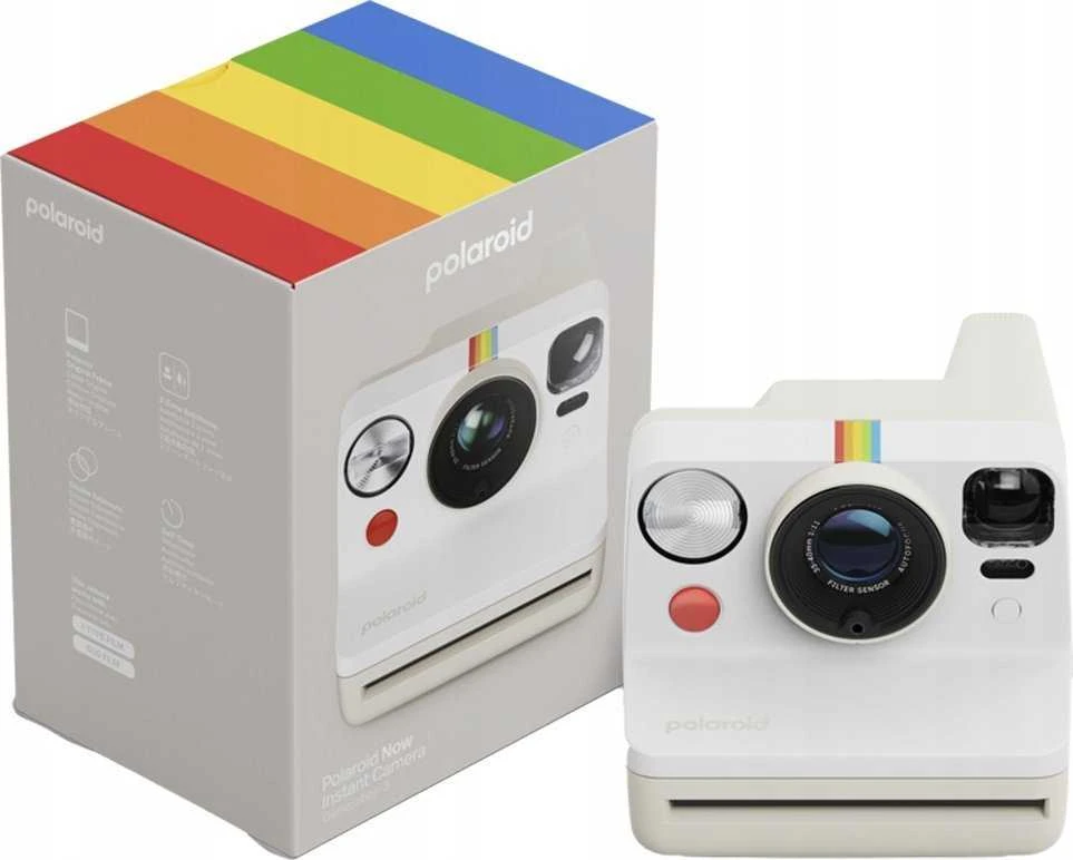Polaroid Now Gen 3 Pebble Baltas rinkinys su spalvota plėvele (8 nuotraukos)