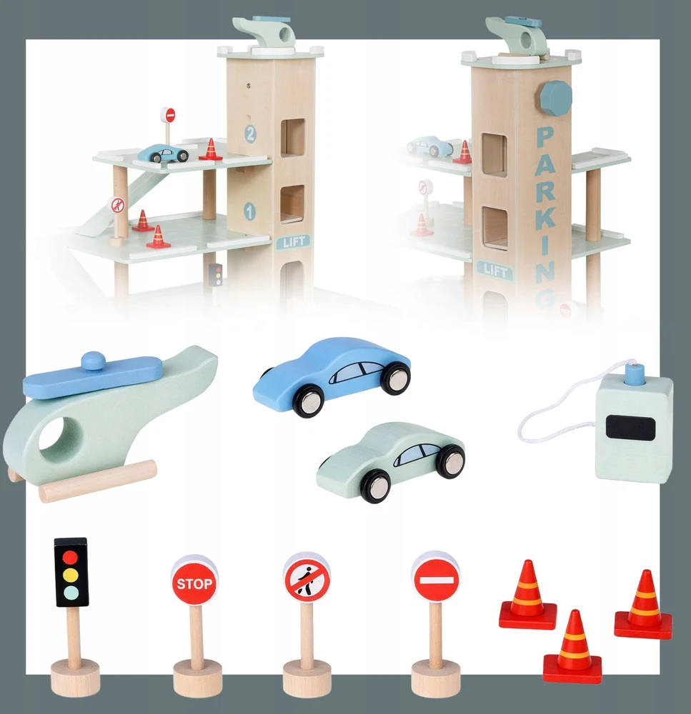 Polesie B70M Medinis automobilių parkingas, automobiliai, garažas, liftas