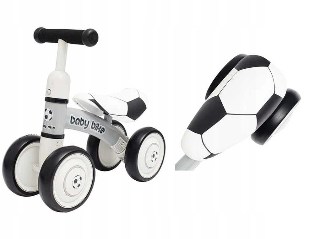 Baby Mix Balansinis dviratukas Ride-on - 51009 - BABY BIKE - FOOTBALL - Juodas / Baltas