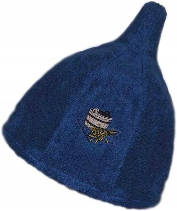 Namu_Tekstil Medvilninė pirties kepurė su kubilo paveikslėliu, mėlyna