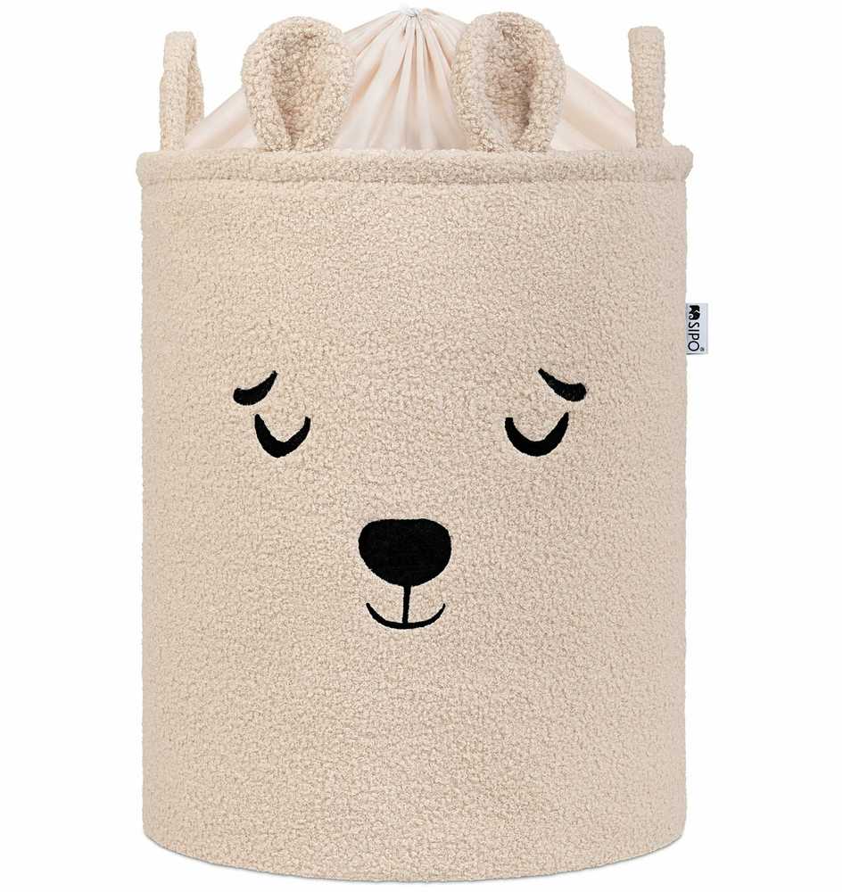Sipo KOSZ NA ZABAWKI XL Organizer dla Dziecka 43L PREMIUM BOUCLE Kreminis Meškiukas