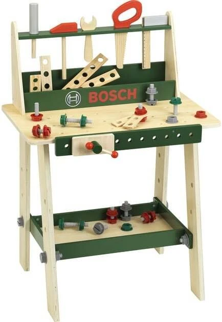 Klein Toys Polesie Theo Klein Bosch medinis pušies medienos darbastalis, vaikų įrankiai