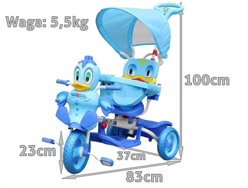 Roger Vaikiškas triratis Duck Bike mėlynas
