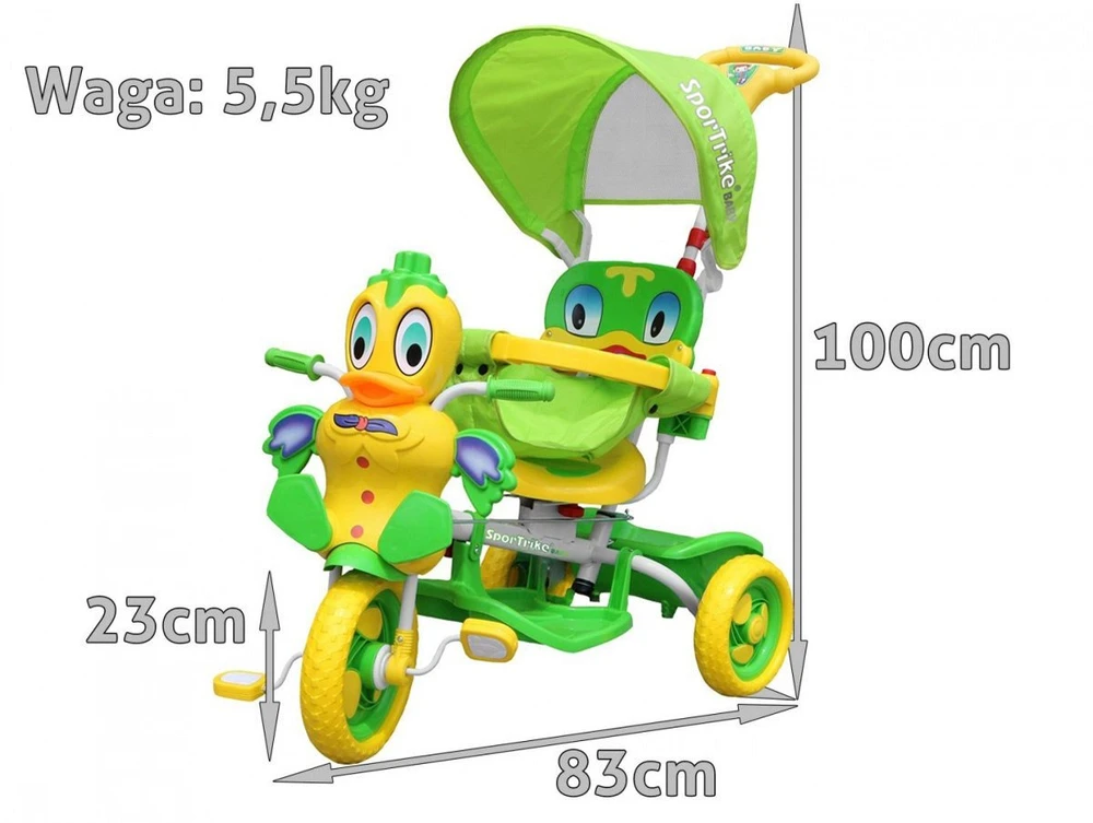 Roger Vaikiškas triratis Duck Bike žalias