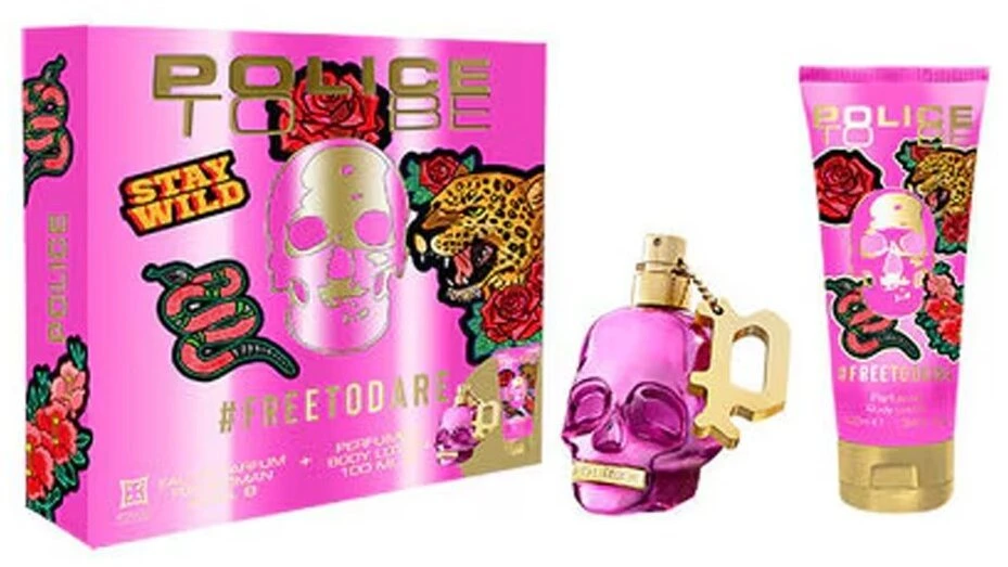 Rinkinys Police: „To Be Free To Dare“ drėkinamasis losjonas kūnui, 100 ml + „To Be Free To Dare“ kvepalai moterims, 40 ml