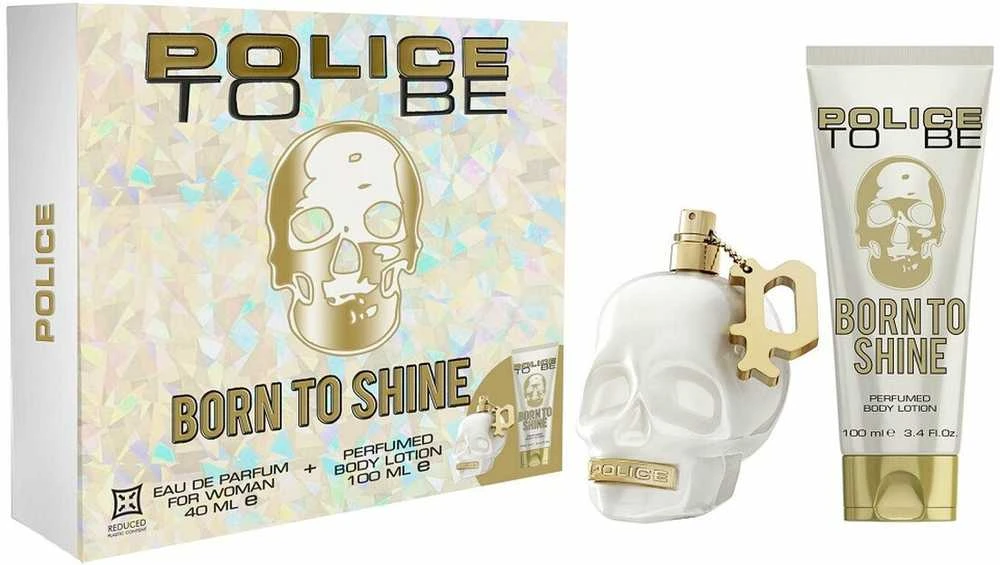 Rinkinys Police: „To Be Born To Shine“ kvepalai moterims, 40 ml + „To Be Born To Shine“ drėkinamasis losjonas kūnui, 100 ml