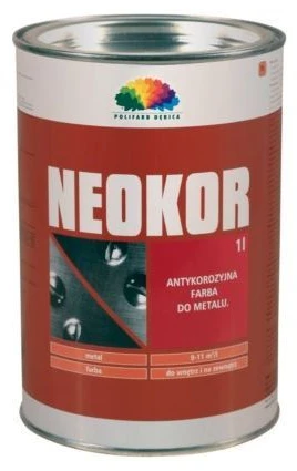 Polifarb Dębica Neokor gruntas metalui, juodas, 1 l