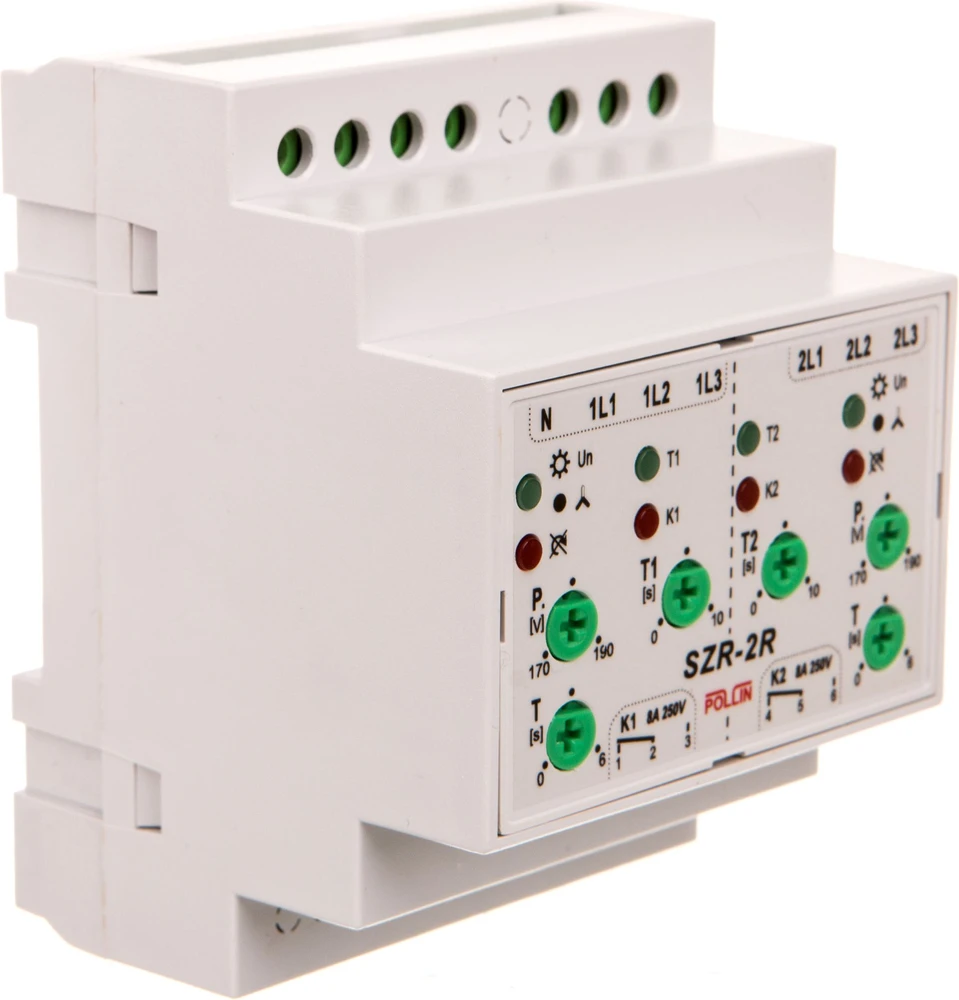 Pollin Automatinis 2x1P 8A 250V / SZR-2R perjungimas
