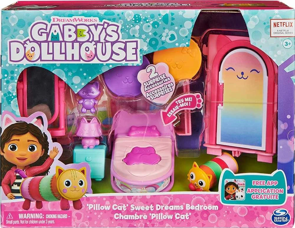 Spin Master Polly Pocket Gabi katės namelis – stebuklingi miegamojo kambariai + katės figūrėlė (GXP-912216)