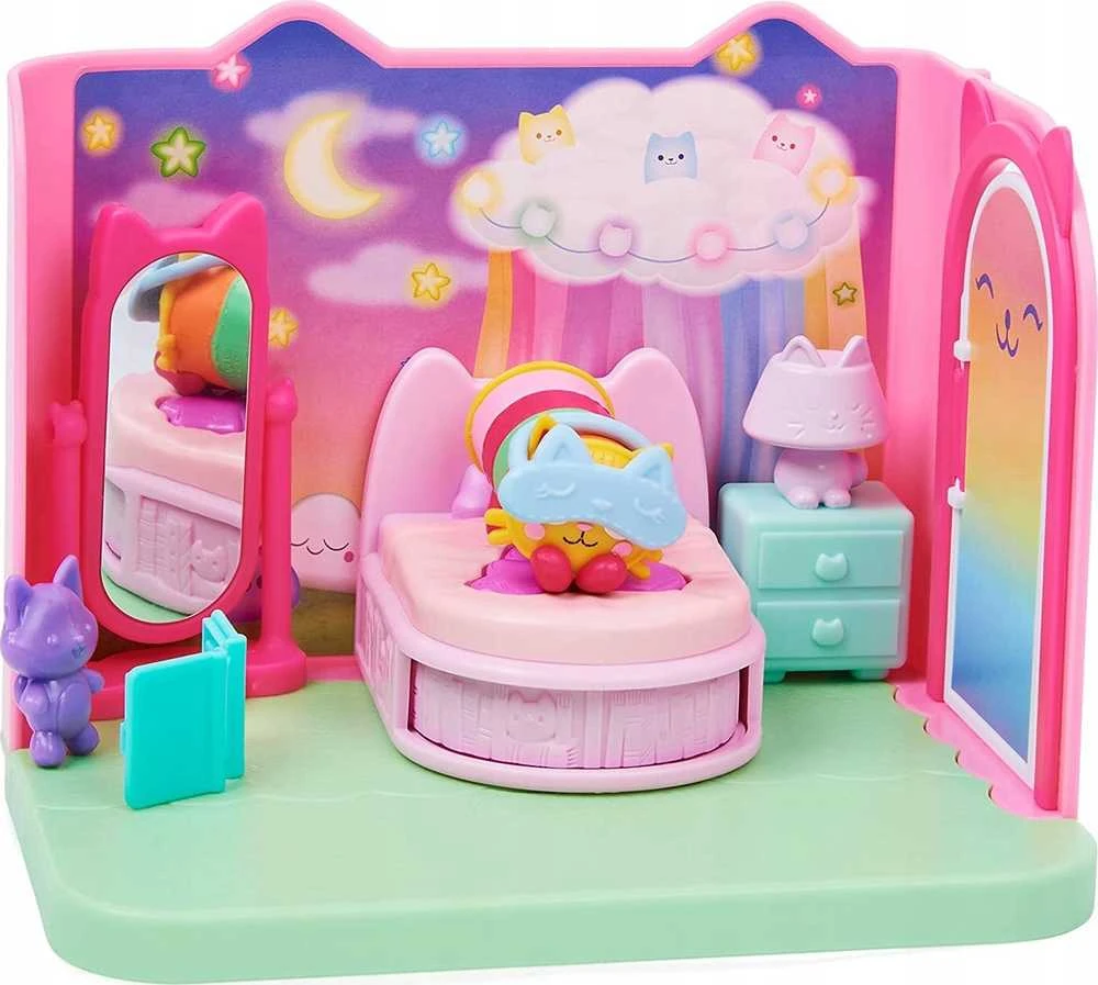 Spin Master Polly Pocket Gabi katės namelis – stebuklingi miegamojo kambariai + katės figūrėlė (GXP-912216)