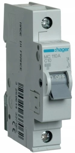 Automatinis jungiklis Hager MC110 (10A, 1P, 230V, 6kA)