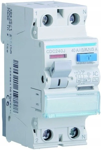 Srovės nuotekio relė Hager CD241J (AC, 40A, 2P, 30mA, 230V)