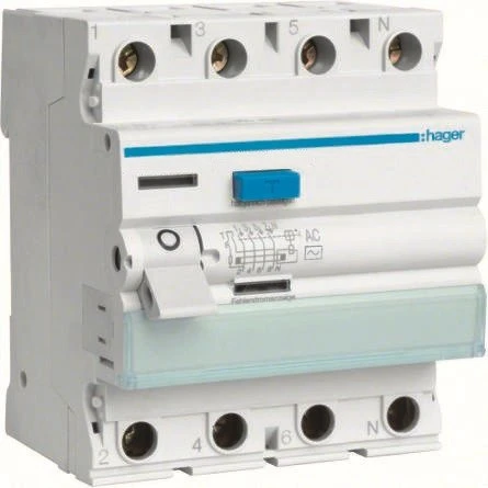 Srovės nuotekio relė Hager CD426J (AC, 25A, 4P, 30mA, 230V)