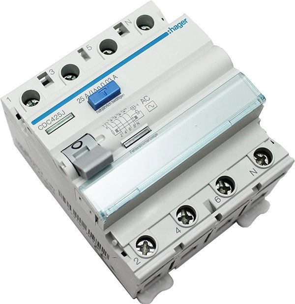 Srovės nuotekio relė Hager CD426J (AC, 25A, 4P, 30mA, 230V)