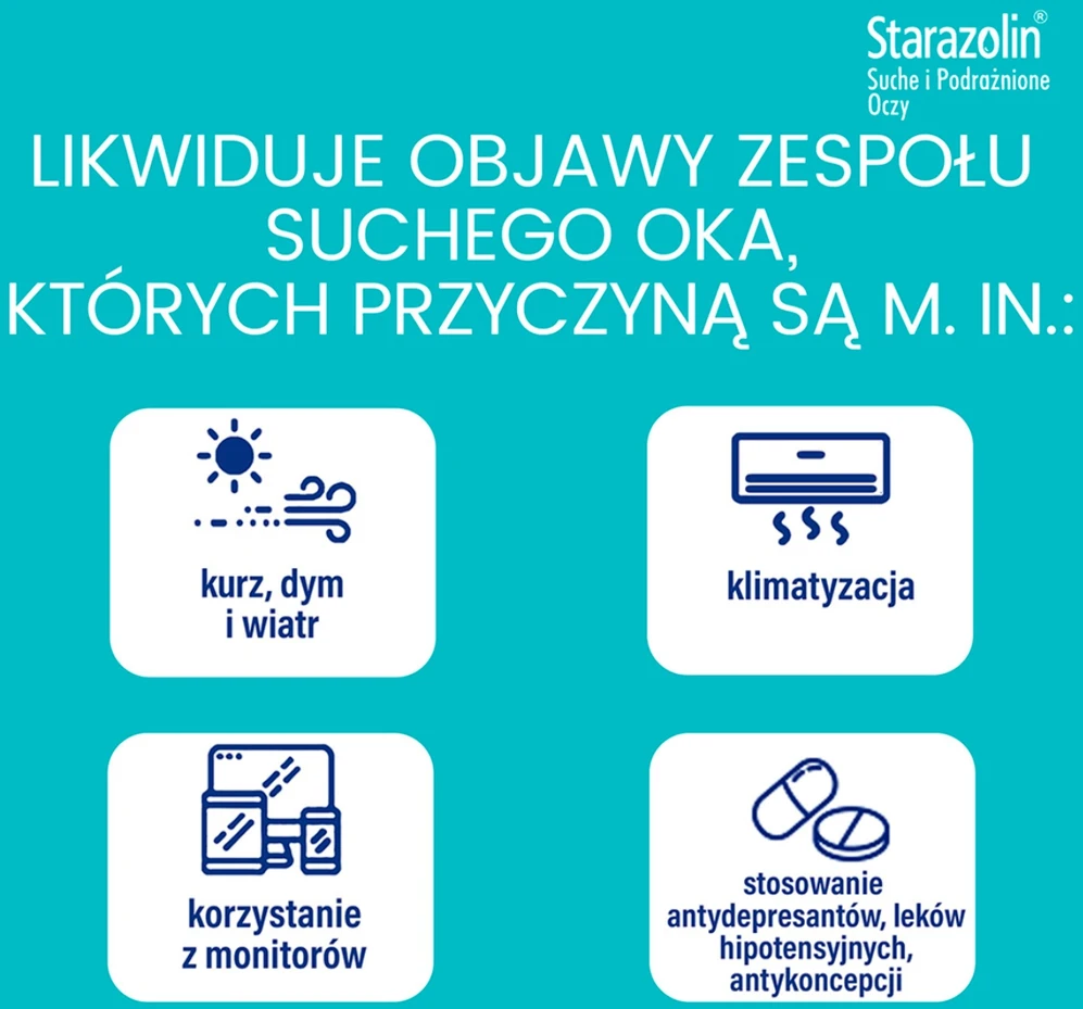 Polpharma Starazolin Akių lašai sausoms ir sudirgusioms akims, 10 ml