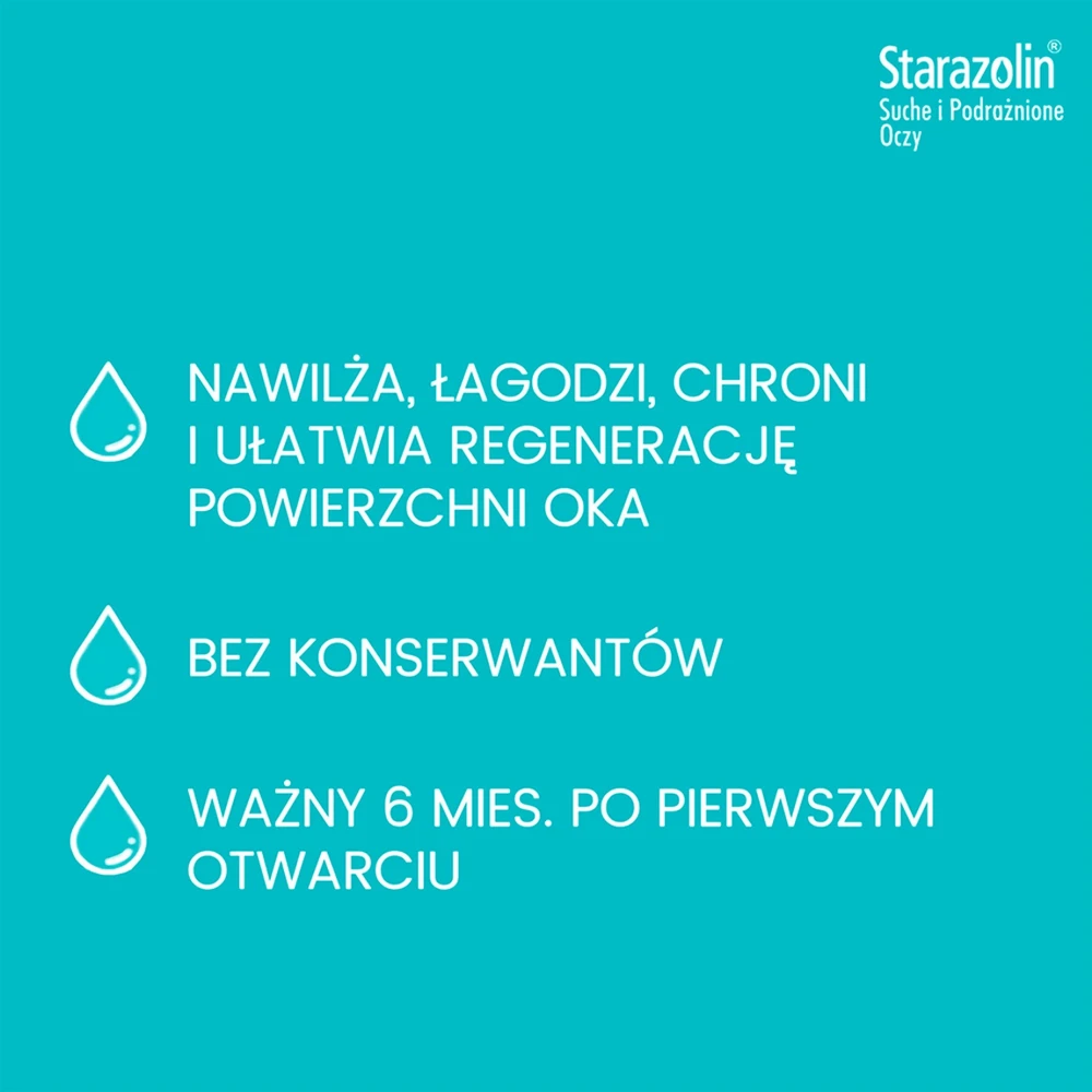 Polpharma Starazolin Akių lašai sausoms ir sudirgusioms akims, 10 ml