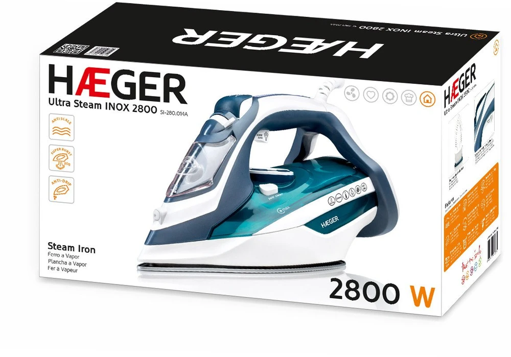 Lygintuvas Polti Haeger SI-280.014A Ultra Steam Inox Lygintuvas 2800W