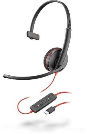 Plantronics POLY Blackwire C3210, Laidinis, Skambučiai / Muzika, 87 g, Ausinės, Juoda, Raudona