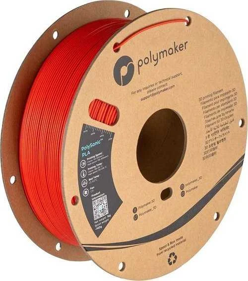 Polymaker PolySonic didelio greičio PLA 1.75mm 1kg - Raudona