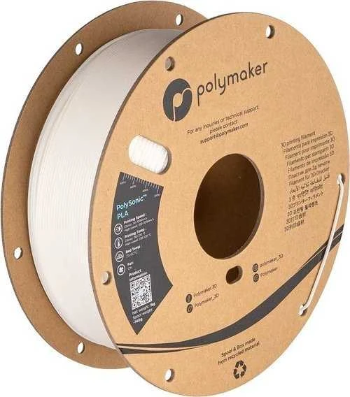 Polymaker PolySonic didelio greičio PLA 1,75 mm 1kg - Baltas