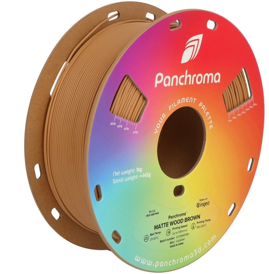 „Polymaker Panchroma PLA“ matinis 1,75 mm 1kg – medžio rudos spalvos