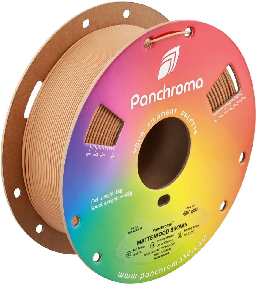 „Polymaker Panchroma PLA“ matinis 1,75 mm 1kg – medžio rudos spalvos