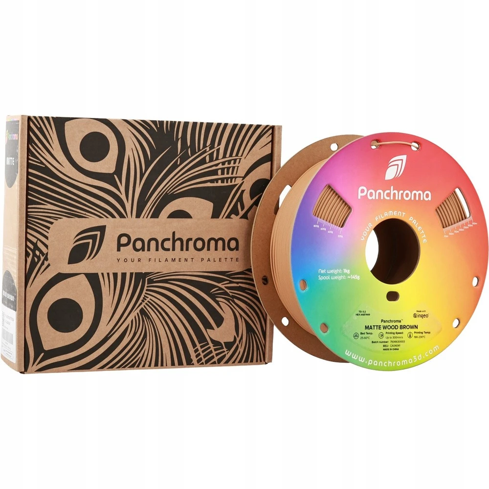 „Polymaker Panchroma PLA“ matinis 1,75 mm 1kg – medžio rudos spalvos
