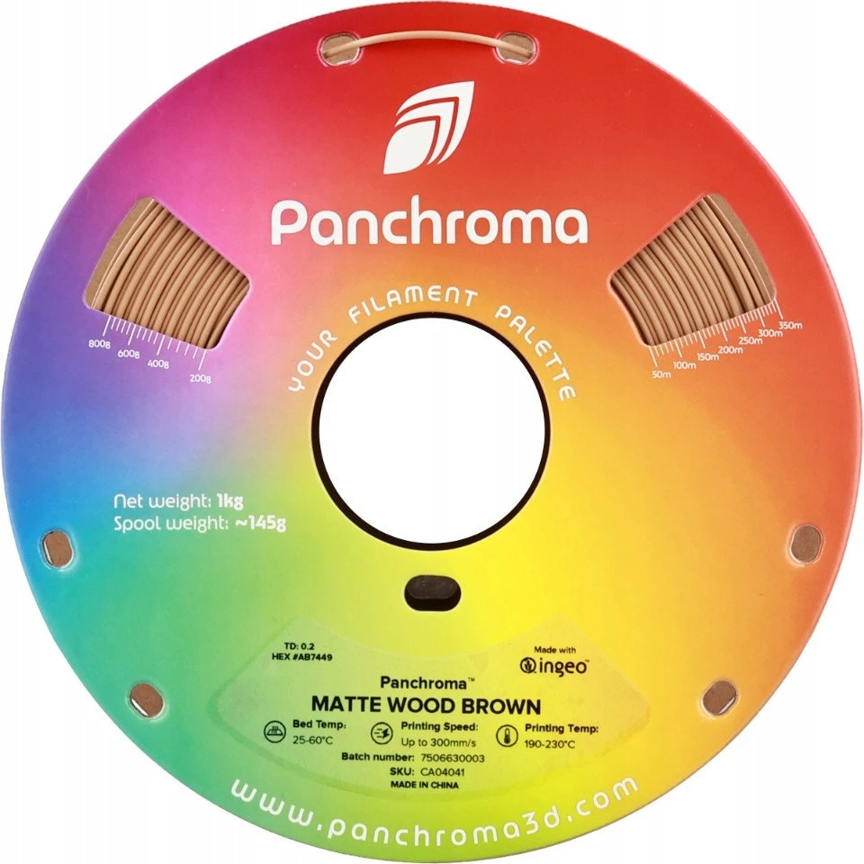 „Polymaker Panchroma PLA“ matinis 1,75 mm 1kg – medžio rudos spalvos