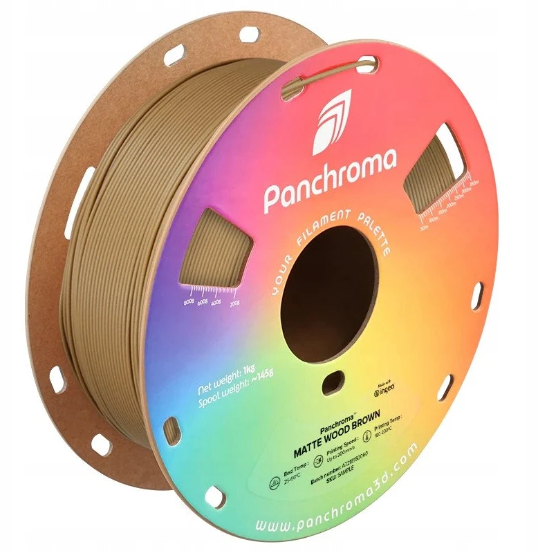 „Polymaker Panchroma PLA“ matinis 1,75 mm 1kg – medžio rudos spalvos