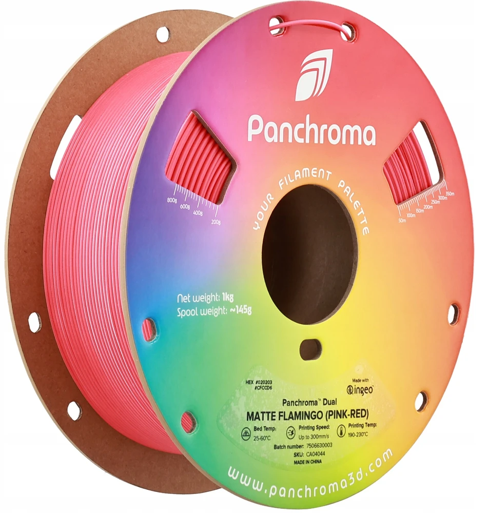 Polymaker Panchroma PLA Dual Matte 1.75mm 1kg - Flamingo (Rožinė-Raudona)