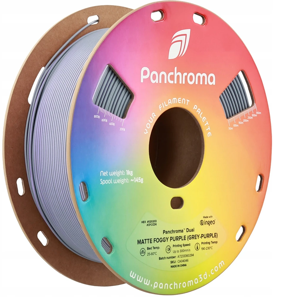 Polymaker Panchroma PLA Dual Matte 1.75mm 1kg - Foggy Violetinė (Pilkas-Violetinė)